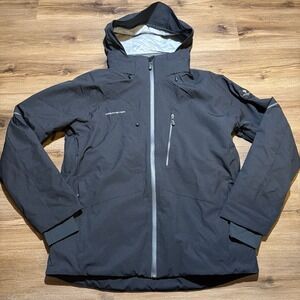 Obermeyer Raze Jacket Hooded Men's LARGE Black Zipper Pockets Snow Ski Aspen